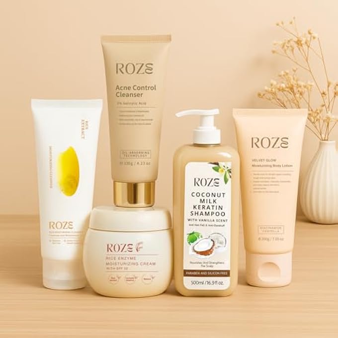 ROZE FAMILY PACK  CLEANSER | MOISTURIZER | SHAMPOO | ACNE CLEANSER | BODY LOTION - Image 1